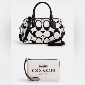 🖤🤍Coach Rowan Satchel & Wristlet 🤍🖤